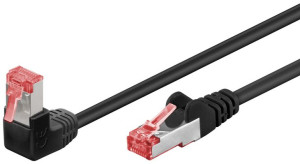 Kabel LAN Patchcord CAT 6 S/FTP 1x90 CZARNY 0,25m