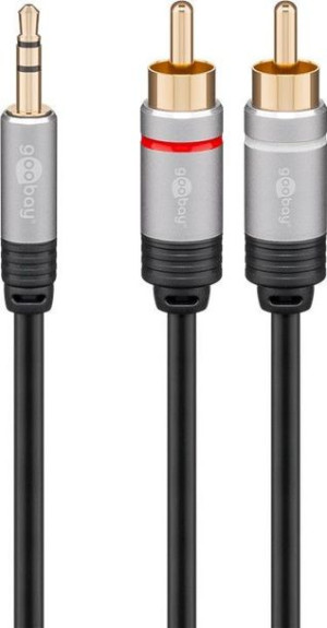 Kabel audio Jack 3,5mm - 2x RCA Goobay Plus 1,5m