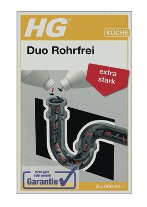 (DE) HG, Duo-Rohrfrei, Środek do czyszczenia rur, 2x500 ml (PRODUKT Z NIEMI