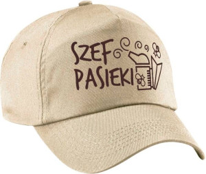 Czapka z daszkiem "Szef Pasieki", beżowa dla pszczelarza - CZA7