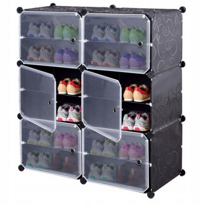 Szafka Modułowa Na Buty Organizer Czarna 94x88cm
