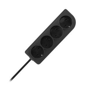 Przedłużacz bez uziemienia  2x1mm 4 gniazda 5m czarny PSN-45-2