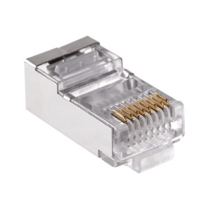 Wtyk telefon.  RJ45  8P 8C(drut)przelotowy CAT.6E ekranowany