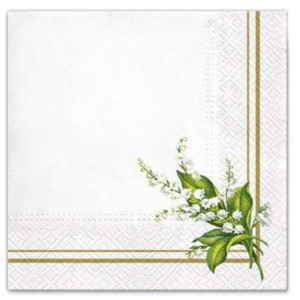 Serwetki komunijne konwalie 33x33cm 20 sztuk SDL065100