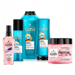 Gliss Aqua Revive Szampon do Włosów Odżywka Serum