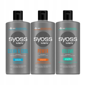 Syoss MEN Clean Power Volume Szampon Zes 3x 440ml