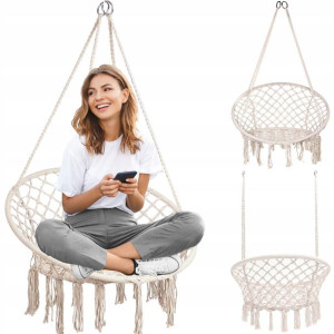 Fotel Wiszący Bocianie Gniazdo Huśtawka Hamak Boho