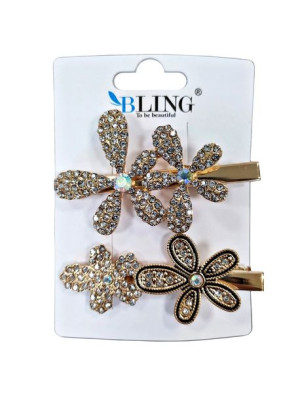 Spinki, wsuwki do włosów BLING 2 szt. - złota