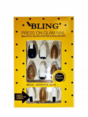 Sztuczne paznokcie, Tipsy BLING 24 szt glamour