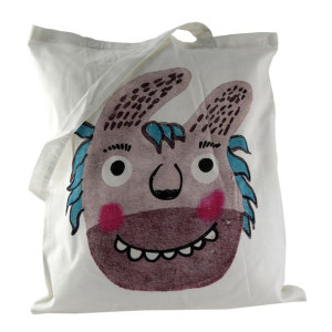 Torba bawełniana BIAŁA 38x42 cm z nadrukiem MIŚ KRZYŚ pakowna na zakupy