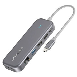 Adapter 11w1 HUB USB-C Blitzwolf BW-TH11 HDMI x2, USB3.0, USB2.0 x2, SD/TF,