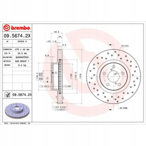 Tarcza Brembo Xtra Subaru Brz, Forester, Impreza,