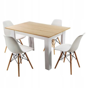 Zestaw stół Modern 120 SW i 4 krzesła Milano białe