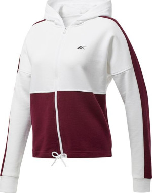 Bluza damska Reebok Te Linear Logo Ft bordowo-biała FU2203