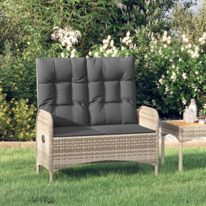 Ławka ogrodowa poduszki 107cm rattan PE szara
