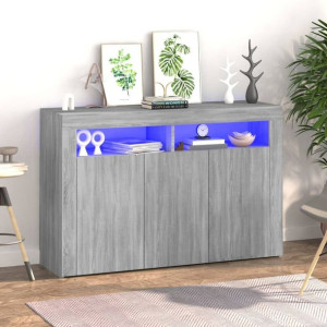 Szafka z oświetleniem LED szary dąb 115.5x30x75cm
