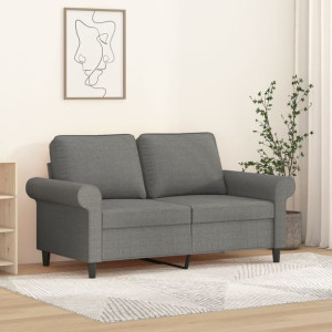 Sofa 2-osobowa do salonu szara 120cm tkanina