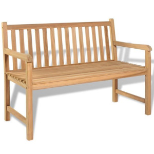 Ławka ogrodowa 120cm lite surowe drewno tekowe