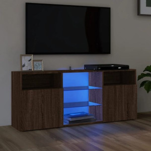 Szafka RTV z LED brązowy dąb 120x30x50cm