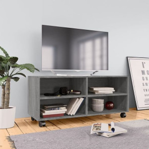 Szafka RTV na kółkach szary dąb sonoma 90x35x35cm