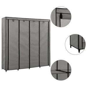 Szafa z 4 przegrodami szara 175x45x170cm
