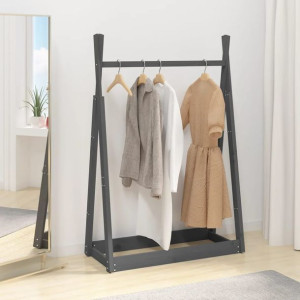 Wieszak szary 100x45x150cm drewno sosnowe