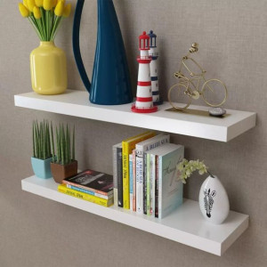 Półki wiszące białe 80x20x3.8cm MDF