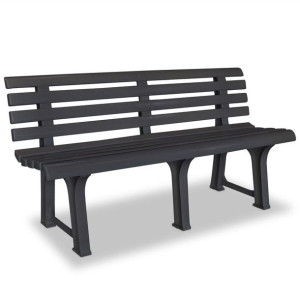 Ławka ogrodowa plastikowa antracyt 145cm