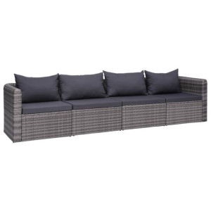 Zestaw do ogrodu 4-cz. rattan PE szary