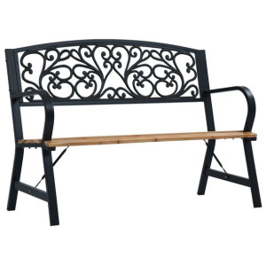Ławka ogrodowa drewno żeliwne oparcie 120cm