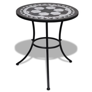 Stolik bistro czarno-biały 60cm mozaikowy