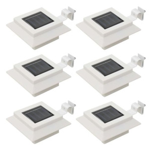 Kwadratowe lampy solarne na zewnątrz 6 szt. LED 12cm białe