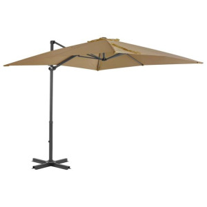 Parasol wiszący z aluminium 250x250cm taupe