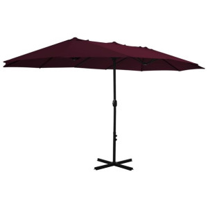 Parasol ogrodowy aluminiowy 460x270cm bordowy