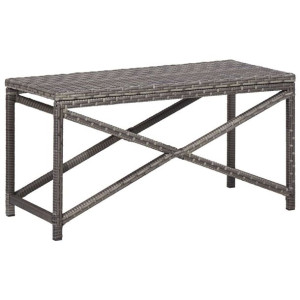 Ławka ogrodowa 80cm polirattan stal szara