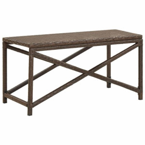 Ławka ogrodowa 80cm polirattanowa brązowa