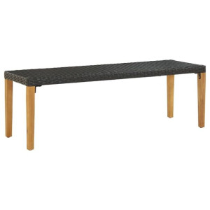 Ławka ogrodowa 80cm polirattan czarna