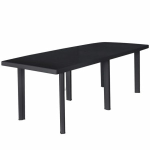 Stół ogrodowy antracyt plastik 216x90x72cm