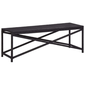 Ławka ogrodowa 120cm polirattan czarna
