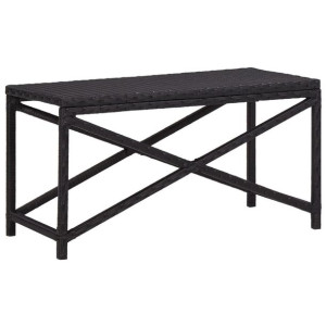 Ławka ogrodowa 80cm polirattan czarna
