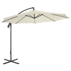 Parasol wiszący stalowy 300cm piaskowy