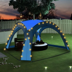 Namiot imprezowy z LED i 4 ściankami 3.6x3.6x2.3m niebieski