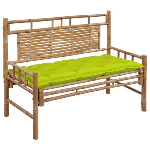 Ławka ogrodowa z poduszką 120cm bambusowa