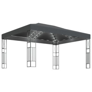 Altana ze sznurem lampek 3x4m antracytowa tkanina