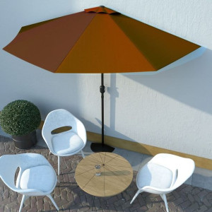 Półparasol balkonowy aluminium terakota 300x150x253cm
