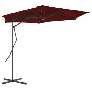 Parasol ogrodowy stalowy bordowy 300x230cm