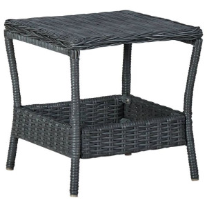 Stolik ogrodowy ciemnoszary 45x45x46.5cm polirattan