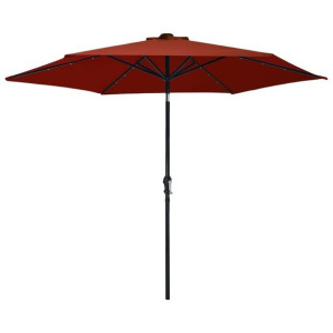 Parasol ogrodowy z LED stalowy 300cm terakota