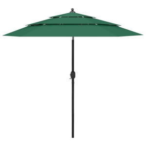 Parasol ogrodowy aluminium zielony 2.5m