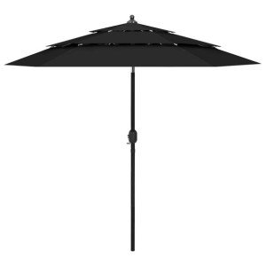 Parasol ogrodowy aluminium czarny 2.5m